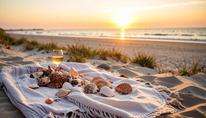 Shell Collecting on a Peaceful Beach Day
