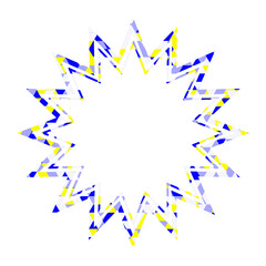 ステンドグラス風吹き出し　三角形模様　ギザギザした形