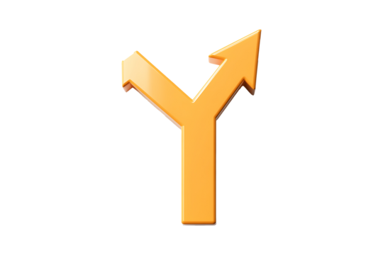 Advertising growth with an upward arrow trend isolated on transparent background
