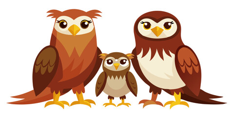 set of cartoon owls