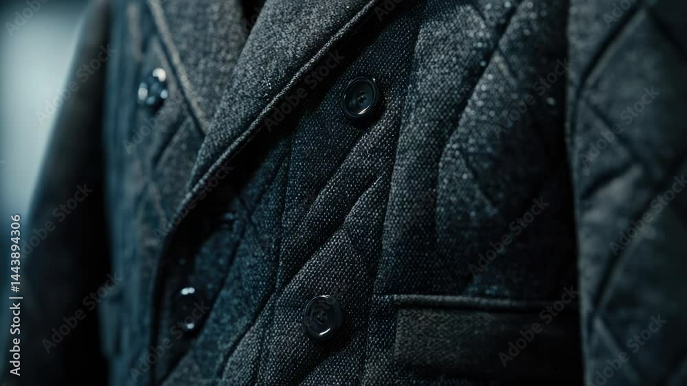 Poster close-up of a jacket with buttons, great for fashion or design use