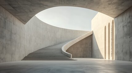 Fototapeta premium Modern concrete architectural interior