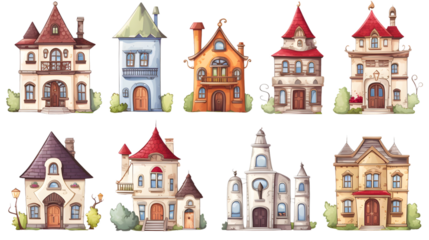 Professional Vector Illustration of Diverse House Set for Residential Designs