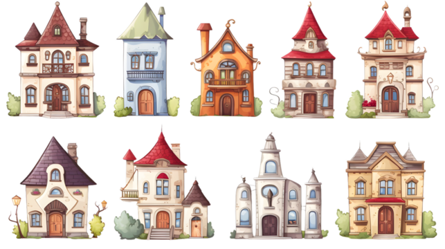 Professional Vector Illustration of Diverse House Set for Residential Designs