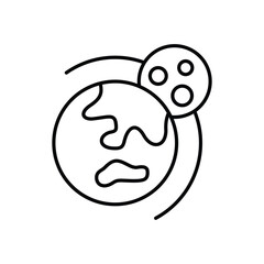 Lunar Orbit Icon vector stock illustration