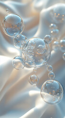 Fototapeta premium suspended bubbles with shadow play