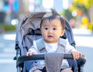 ベビーカーの中の赤ちゃん