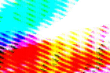 Fototapeta premium Abstract retro halftone dots pattern background. CMYK color effect.