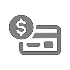 grey dolar credit card icon