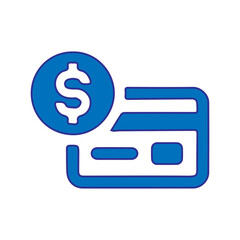 blue dolar credit card icon