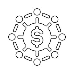 white dolar financial network icon