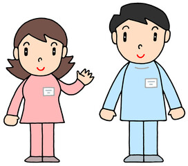 介護のイラスト - 介護士・介護スタッフ・介護ヘルパー
