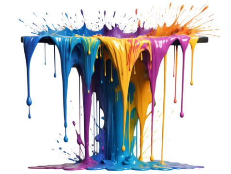 Dripping Colorful Paint Creating Artistic Meltdown Effect