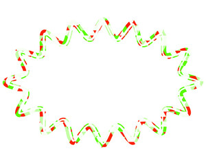 ステンドグラス風吹き出し　三角形模様　細長い丸みのあるギザギザした形