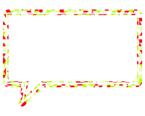 ステンドグラス風吹き出し　三角形模様　四角形