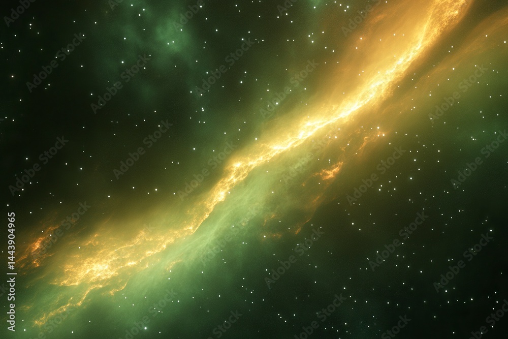 Wall mural 3d rendering of a colorful nebula in deep space with stars and a galaxy background, detailed.