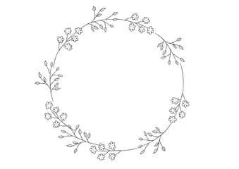 手描きのおしゃれなボタニカルフレーム