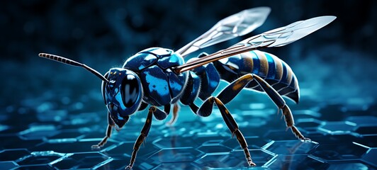 Hornet in Delfts Blauw,ai generative