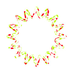 ステンドグラス風吹き出し　三角形模様　丸みのあるギザギザした形