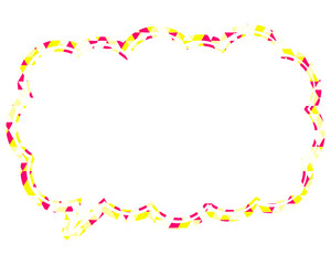 ステンドグラス風吹き出し　三角形模様　細長い雲形