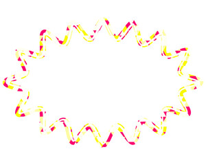ステンドグラス風吹き出し　三角形模様　細長い丸みのあるギザギザした形