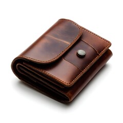 Carry Luxury Daily with a Handcrafted Artisanal Leather Wallet Elegantly Positioned on a White Background