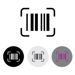 line barcode icon, line and colored icons, there are black and white and pink colors using black, light black and light black buttons
