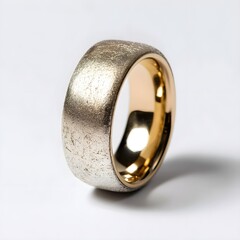 Elegant Gold Ring Featuring Matte Interior and Polished Exterior For Timeless Luxury Jewelry Styling Experience