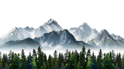 Stunning View of Tatra Mountains in Poland on White Background for Design Projects