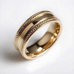 Discover Elegant Polished Gold Ring Featuring Intricate Milgrain Detailing To Elevate Your Signature Jewelry Collection