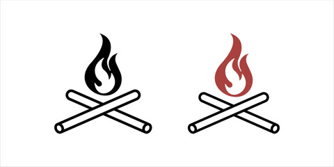 Fire icon vector set. Fire flame symbol. Flame icon collection. Fire silhouette icon, vector illustration on a white background.