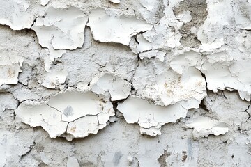 Fototapeta premium Cracked White Paint Texture Wall