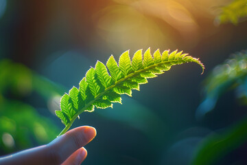 graceful unfolding of fern fronds symbolizes exciting possibilities, progress, and rejuvenation that come with embarking on realistic fresh chapter in life    
