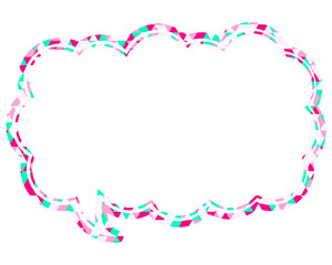 Fototapeta premium ステンドグラス風吹き出し 三角形模様 細長い雲形