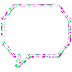 ステンドグラス風吹き出し　三角形模様　角のある八角形