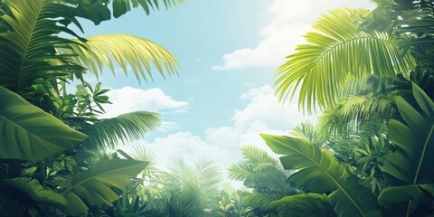 Tropical Canopy with Sunny Sky.