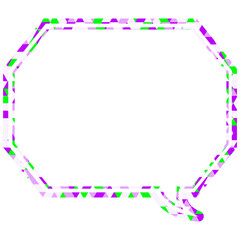 ステンドグラス風吹き出し　三角形模様　角のある八角形