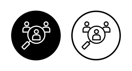 Hiring icon logo design. Search job vacancy sign and symbol. Human resources concept. Recruitment