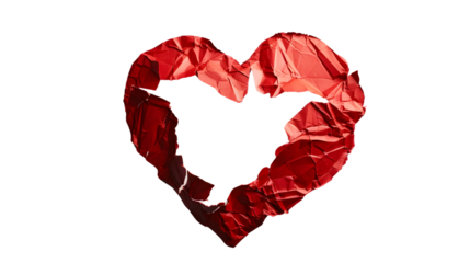 Bright Background with Vivid Torn Paper Heart for Minimalist Designs