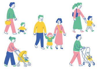 Everyday life of a family raising children_Color