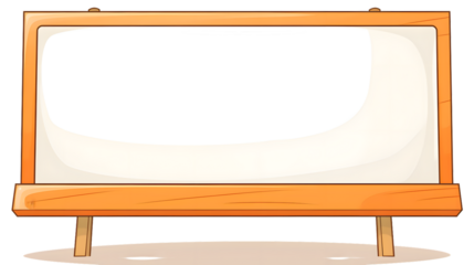 Professional warm gradient line drawing of a cartoon blank sign for design projects