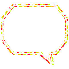 ステンドグラス風吹き出し　三角形模様　角のある八角形