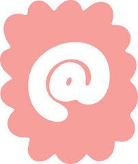 hand drawn font of an at symbol