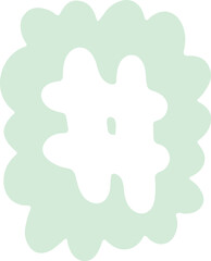 hand drawn font of the pound symbol hashtag