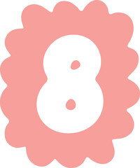 hand drawn font of the number 8