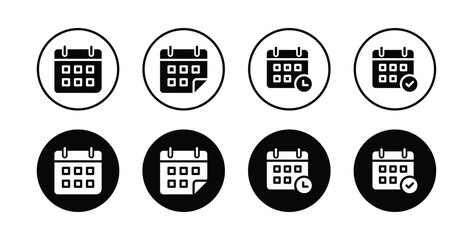 Calendar vector icon. Set of calendar sign and symbols vector illustration