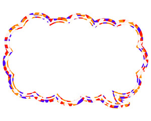 ステンドグラス風吹き出し　三角形模様　細長い雲形