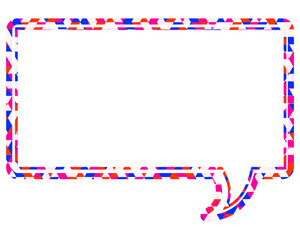 Fototapeta premium ステンドグラス風吹き出し 三角形模様 四角形