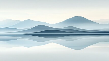 Tranquil mountain range reflected in a serene lake.