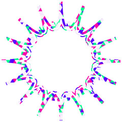 ステンドグラス風吹き出し　三角形模様　ギザギザした形